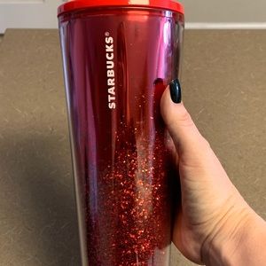 Starbucks tumbler New New New 24oz red glitter